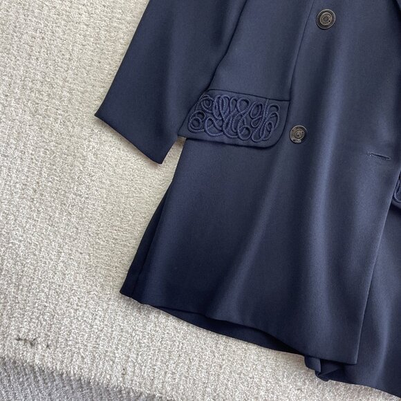 VTG 80' J.R. Petite by Joseph Ribkoff Dressy Blazer Double Breasted Blue Wom 4 - Picture 3 of 16